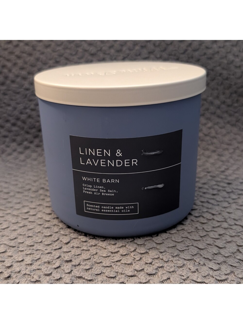 Bath & Body Works White Barn Linen & Lavender 3-Wick Candle 14.5 oz Discontinued - Picture 1 of 3